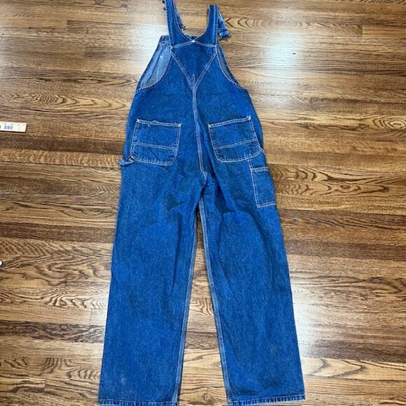 Carhartt Denim Bib Overalls Mens 36x32 Utility R07 DST Workwear Outdoor Farm - Picture 2 of 12